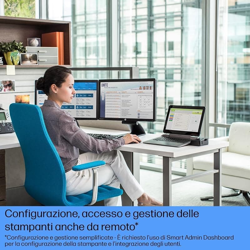 HP Laserjet Pro MFP 4102fdn 2Z623F, Stampante Multifunzione A4, Stampa Fronte e Retro Automatico in b/n, 42 ppm, USB Host, Fax, ADF, Gigabit Ethernet, Smart, Bianca — miniatura 9