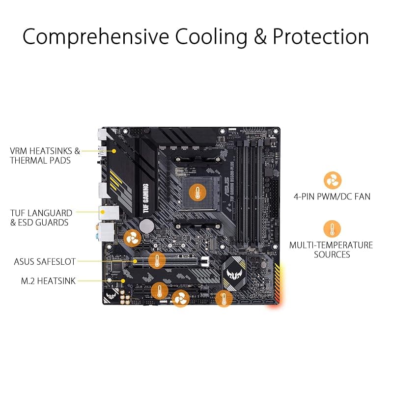ASUS TUF GAMING B550M-PLUS, Scheda Madre AMD mATX, Slot DDR4, Nera — miniatura 5