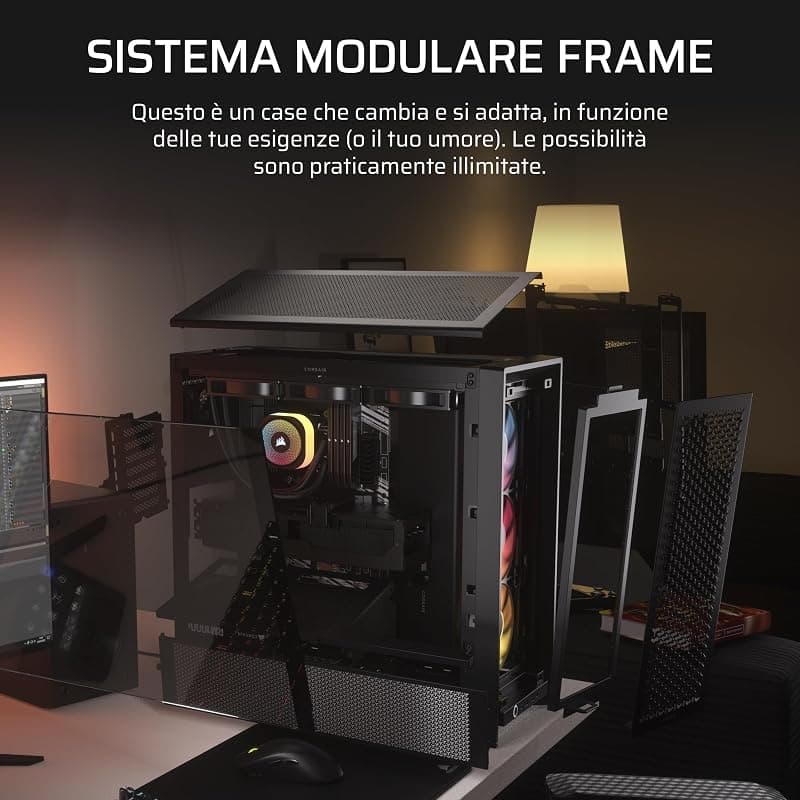 CORSAIR FRAME 4000D RS ARGB Case modulare Mid–Tower ATX per PC – Nero — miniatura 3