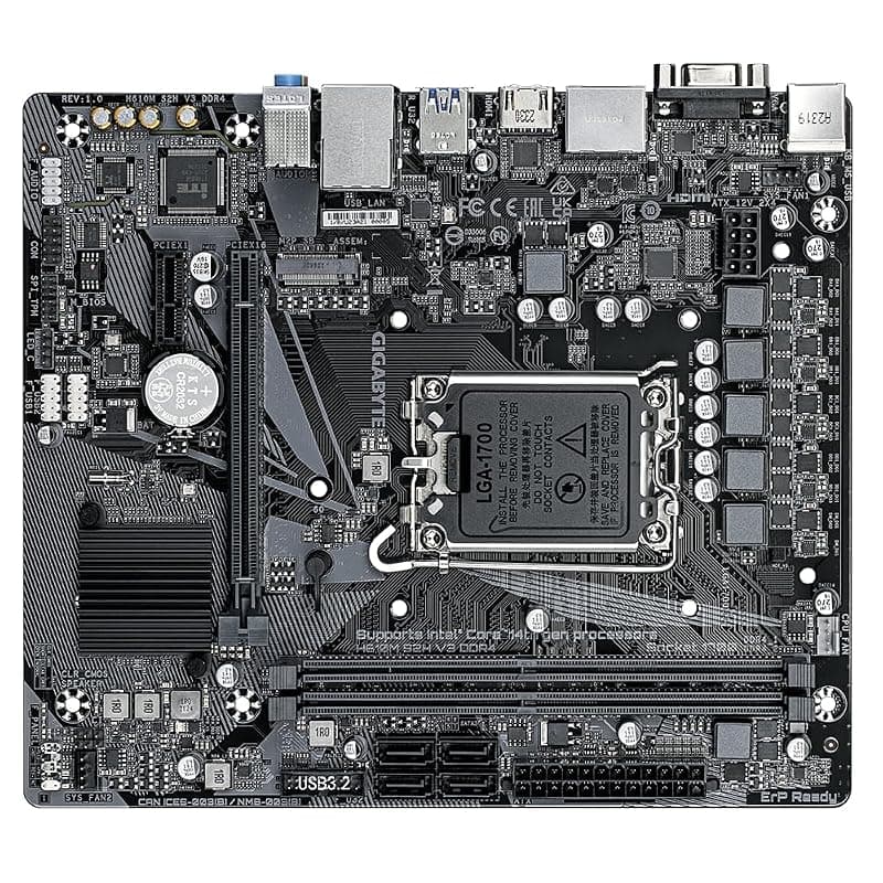 GIGABYTE H610M S2H V3 DDR4 Scheda madre - Supporta processori Intel Core 14th CPUs, 4+1+1 Hybrid Digital VRM, up to 3200MHz DDR4, 1xPCIe 3.0 M.2, GbE LAN, USB 3.2 Gen 1 — miniatura 4