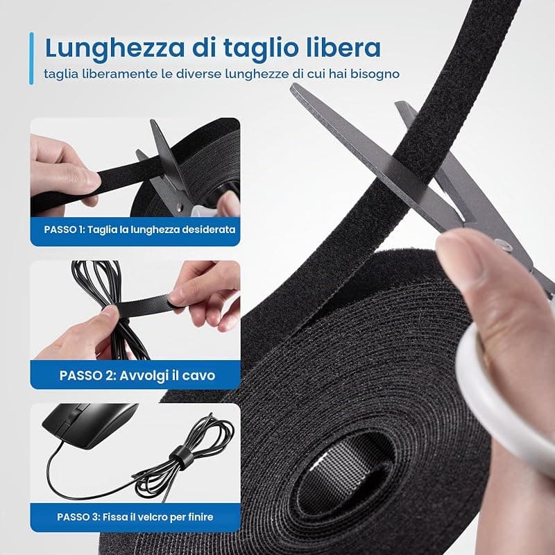Ewent Fascette per Cavi con Chiusura a Strappo Riutilizzabile 10MT EW1563 — miniatura 5