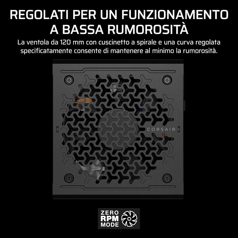 CORSAIR RM650e (2025) Alimentatore ATX completamente modulare a basso rumore con cavo 12V-2x6 - conforme a ATX 3.1 e PCIe 5.1, efficienza Cybenetics Gold, condensatori a 105°C — miniatura 5
