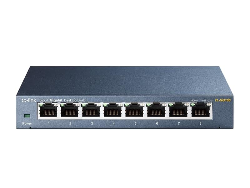 TP-Link TL-SG108 Switch 8 Porte Gigabit, 10/100/1000 Mbps, Plug & Play