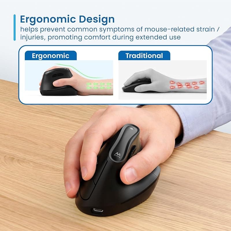 Ewent Mouse Ergonomico con Impugnatura Verticale Wireless EW3208 — miniatura 4