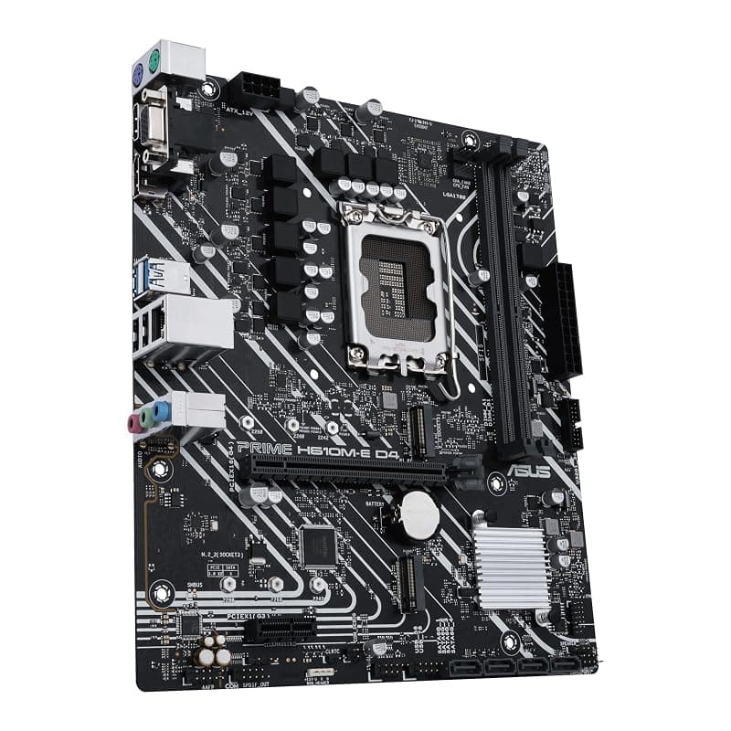ASUS PRIME H610M-E D4-CSM, Scheda Madre Intel mATX, Slot DDR4, Nera — miniatura 3