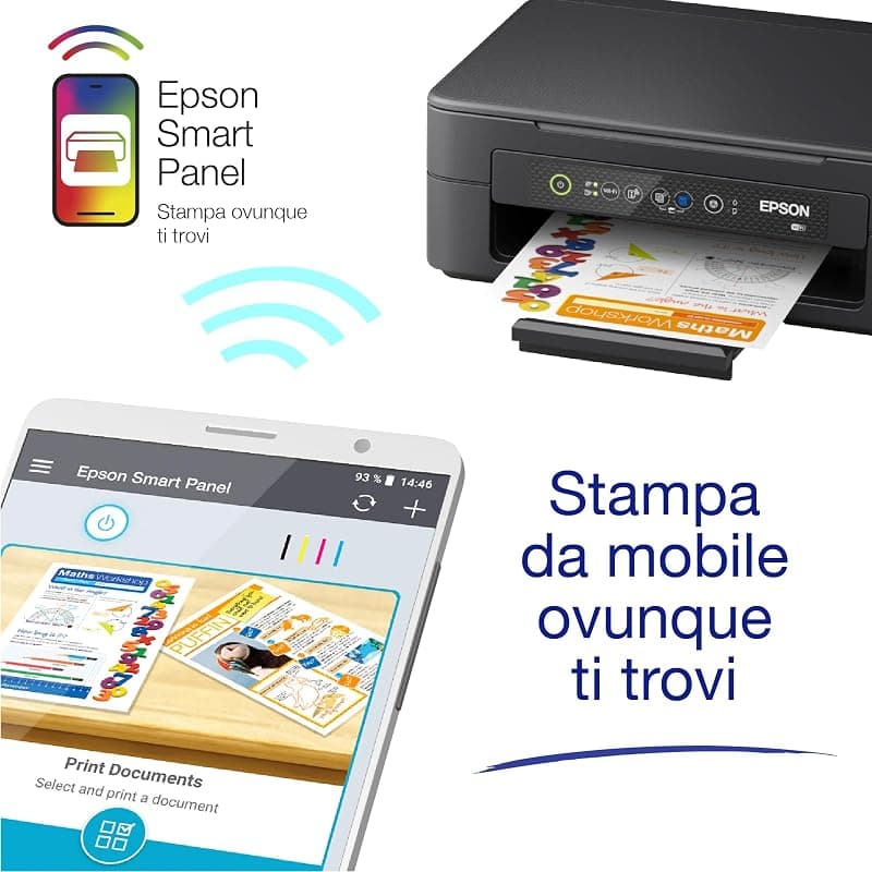 Epson Expression Home XP-2200 Stampante Multifunzione A4 getto d'inchiostro (Stampa Fronte Retro, Scansione, Copia), Wi-Fi Direct, Stampa da mobile e Cloud, 3 mesi inchiostro — miniatura 4