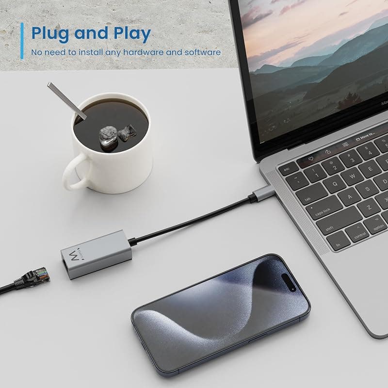 Ewent Adattatore da USB-C 3.2 a RJ45 per Rete 10/100/1000 EW9818 — miniatura 4
