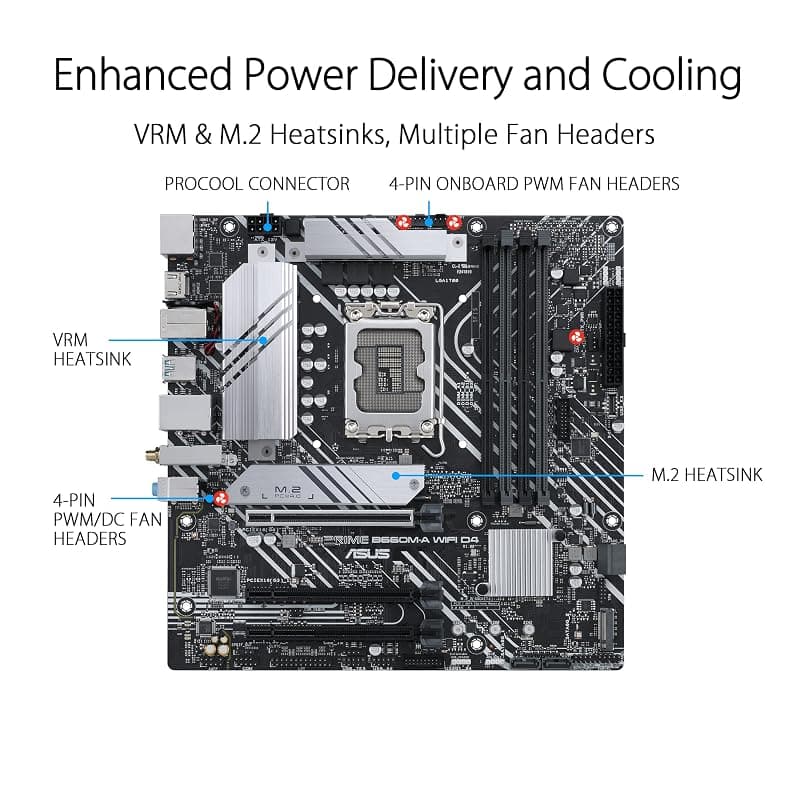 ASUS PRIME B660M-A WIFI D4, Scheda Madre mATX, Slot DDR4, Nera — miniatura 2