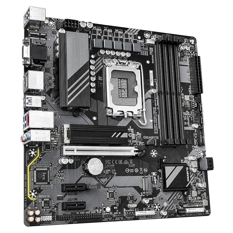 GIGABYTE B760M DS3H GEN5 Scheda Madre – Supporta CPU Intel Core 14ª generazione, VRM digitale a 6+2+1 fasi, fino a 5600 MHz DDR4, 2 x M.2 PCIe 4.0, LAN 2.5GbE, USB 3.2 Gen2 — miniatura 3