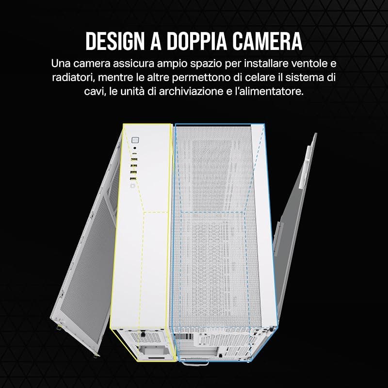 CORSAIR 6500D AIRFLOW Mid-Tower ATX PC Case - Nessuna Ventola Inclusa - Design a Doppia Camera - Ampia Flessibilità di Raffreddamento - Compatibile con Schede Madri a Connessione — miniatura 5