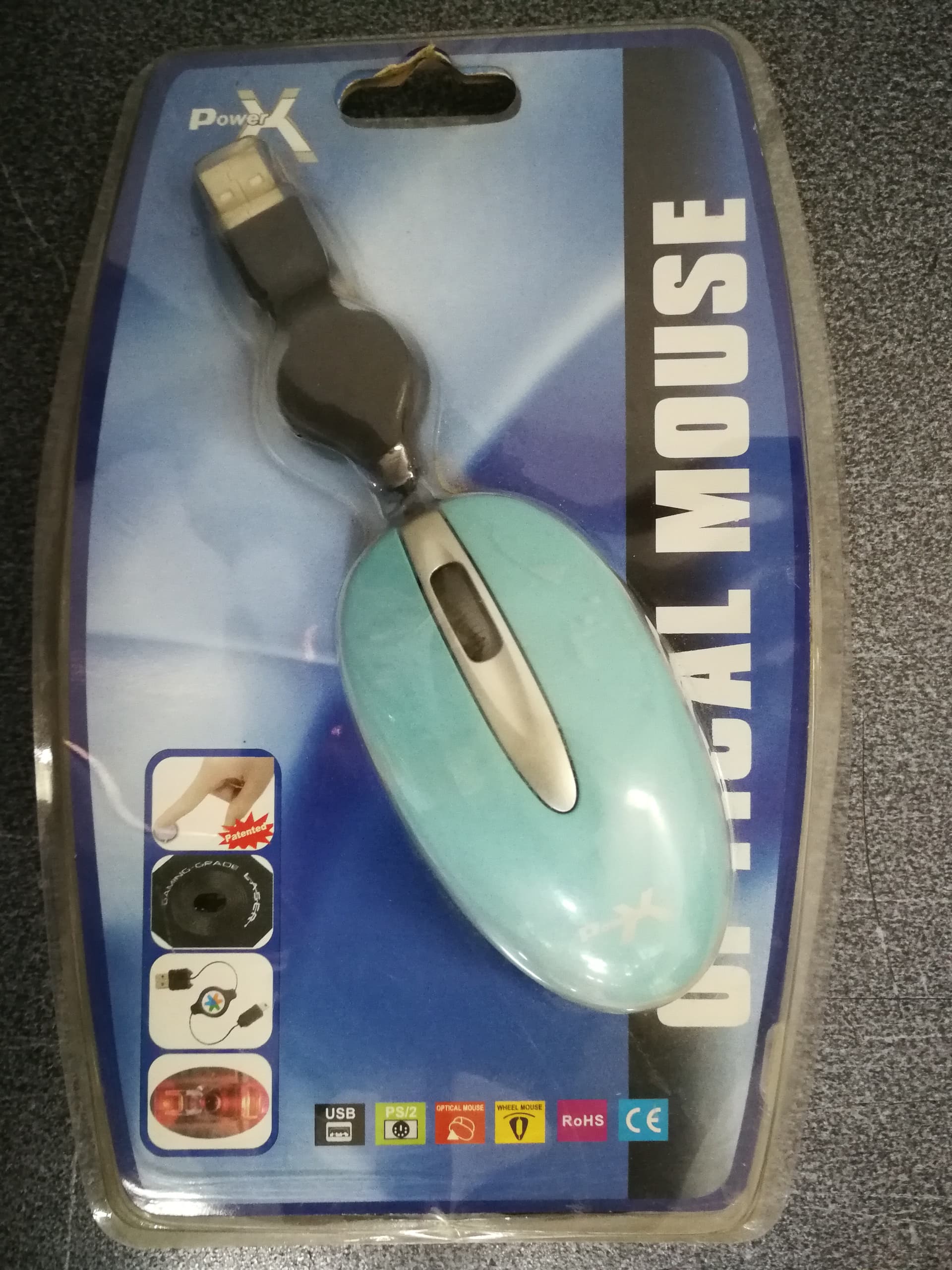 Power x Mini Mouse USB Blue Passion con Filo Retrattile AH-M03009