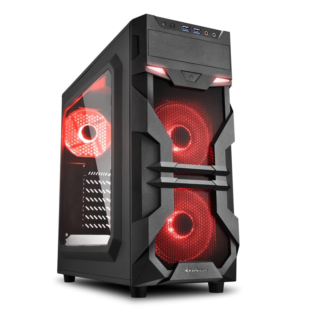 Sharkoon Case ATX VG7-W Pannello Acrilico RED No Alim