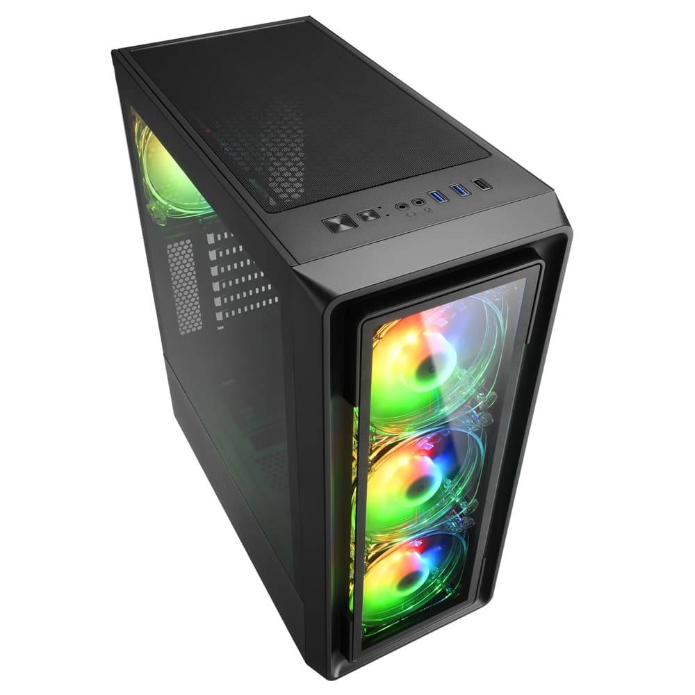 Sharkoon Case ATX TK4 RGB Pannello e Frontale in Vetro No Alim