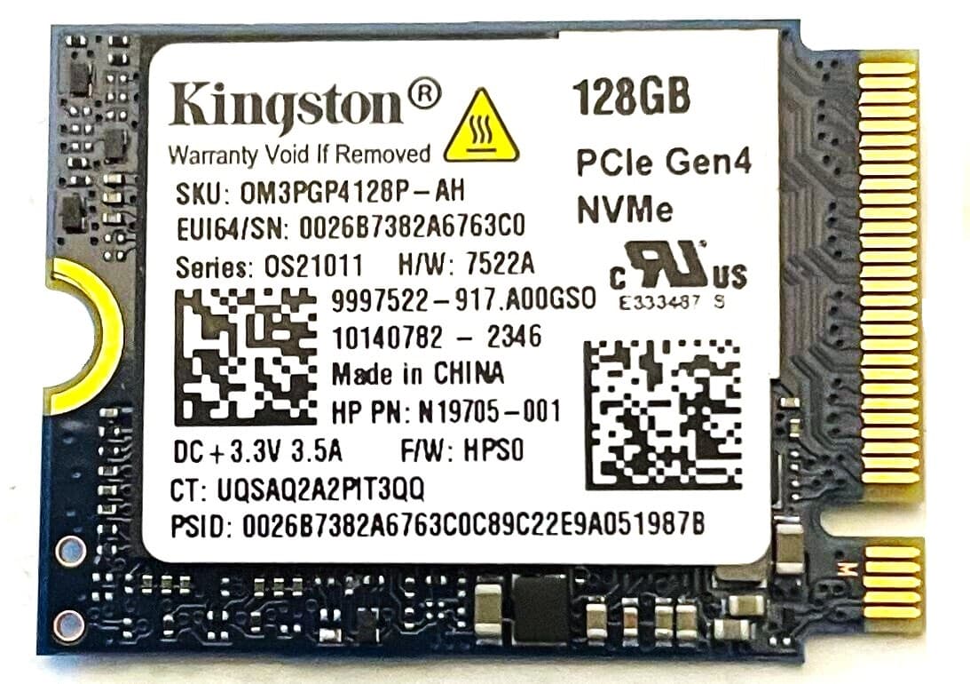 Kingston Solid State Drive SSD 128GB M.2 NVME OM3PGP4128P-AH OEM Bulk