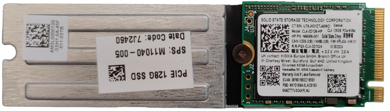 Kioxia Solid State Drive SSD 128GB M.2 NVMe GEN4 x4 2230 PCIe Ssstc CL4-3D128 OEM Bulk