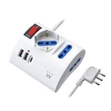 Ewent Multipresa da Scrivania 2 Prese ITA 1 ITA/Schuko + 2 USB + 1 USB-C EW3868