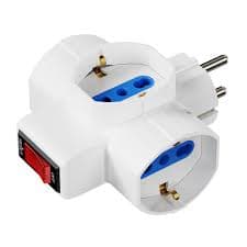 Ewent Adattatore Elettrico 16A 3 Prese 10/16A Schuko EW1189