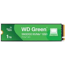 Western Digital Solid State Drive SSD SN3000 1TB M.2 NVMe PCIe 4.0 Green WDS100T4G0E