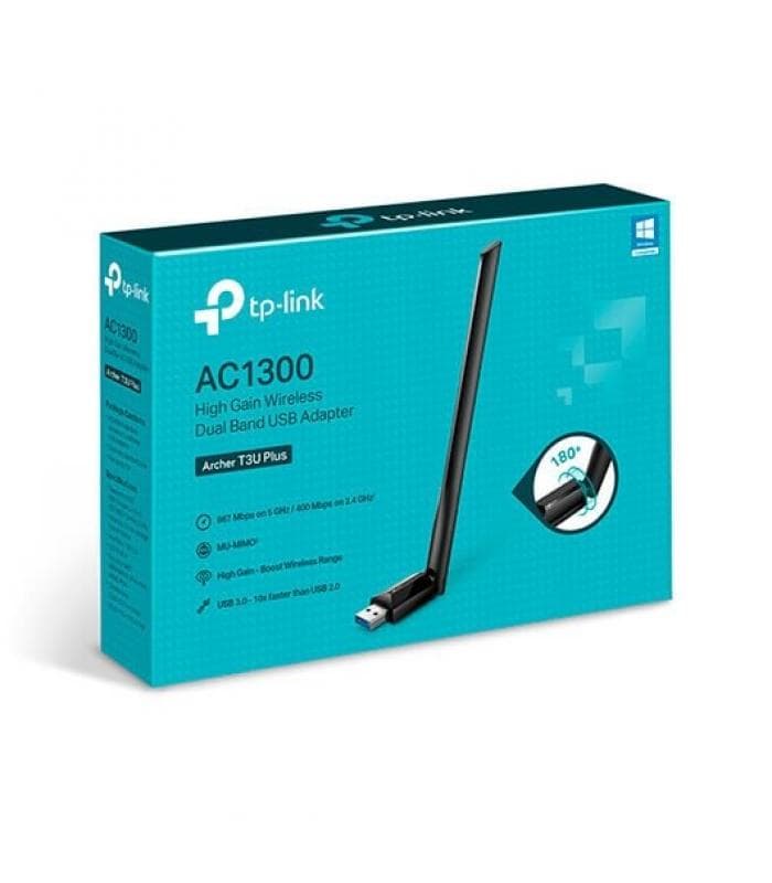 TP-Link Scheda di Rete USB 400MBPS Wireless Dual-Band AC1300 con Antenna Archer T3U Plus