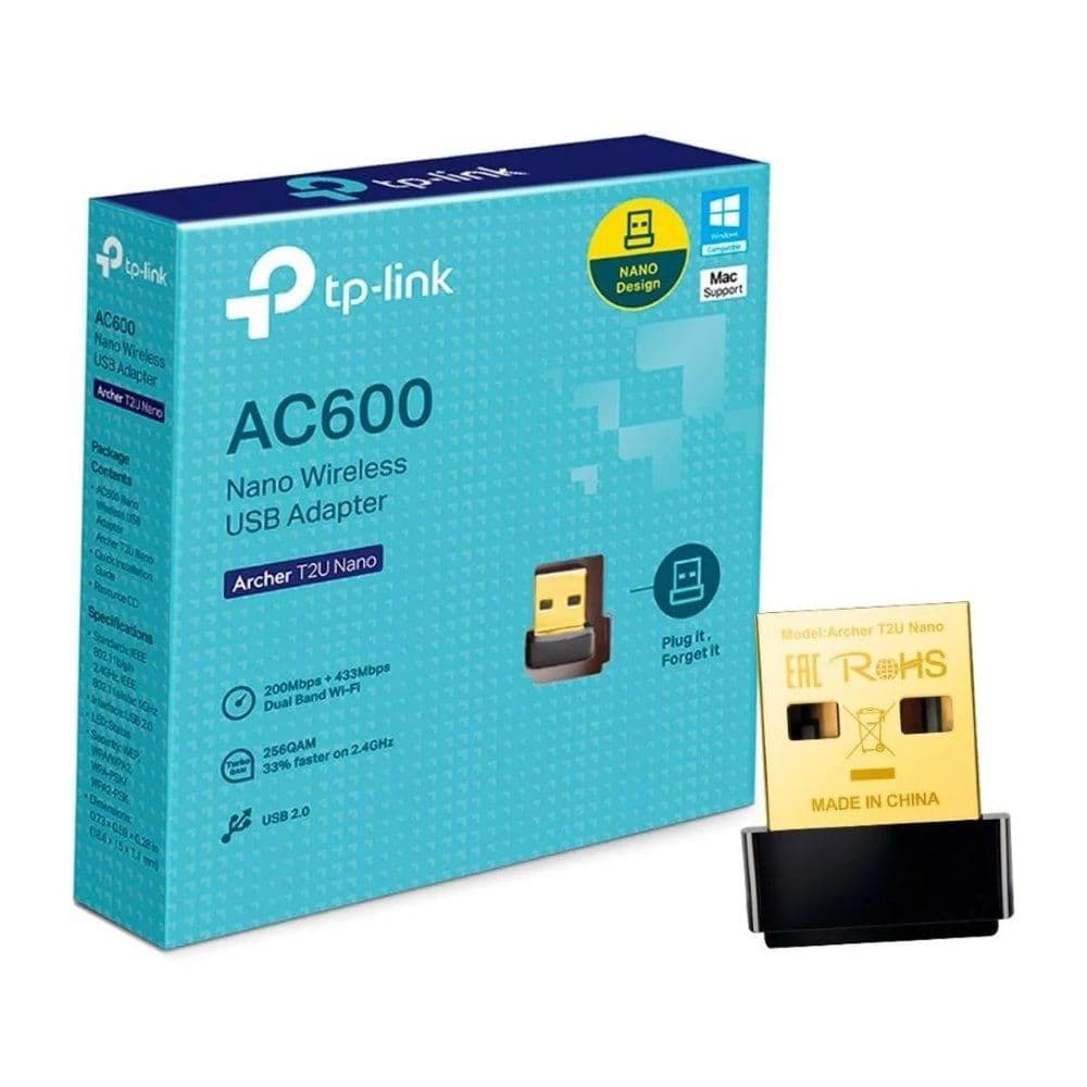TP-Link Scheda di Rete USB 200MBPS Wireless Dual-Band AC600 Nano Archer T2U Nano