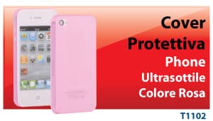 Hantol Cover Protettiva Ultra Sottile 3 mm per iPhone 4/4S Colore Rosa Trasparente/Opaco T1102