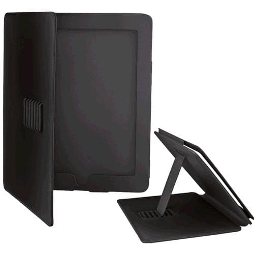 Keyteck Custodia e Stand in Pelle Nera per iPad I-022