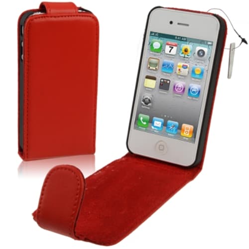 Mediaking Cover a Flip in Semipelle Protettiva per iPhone 5 Rossa MKFLIP01R