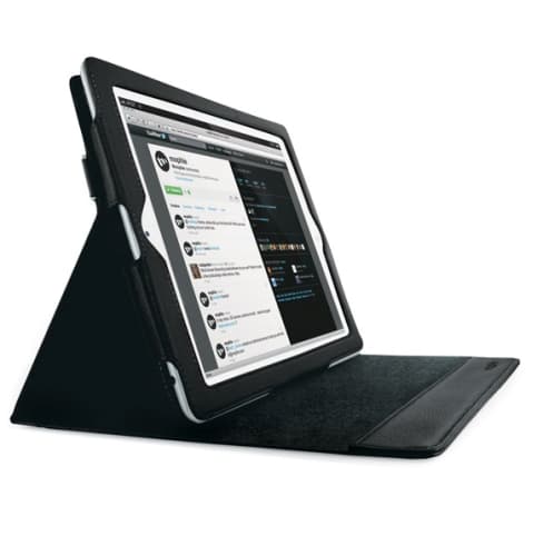 Mediaking Custodia in Tessuto per iPad 2/3 Nera con Base D'appoggio MKCU01