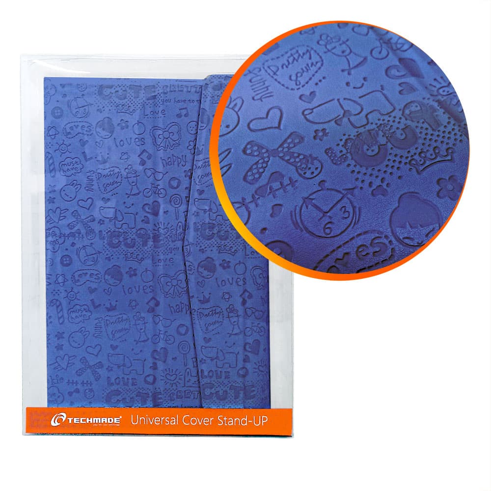 Techmade Custodia per Tablet 7" Rigida con Stand-UP Blu TM-07XV-BL