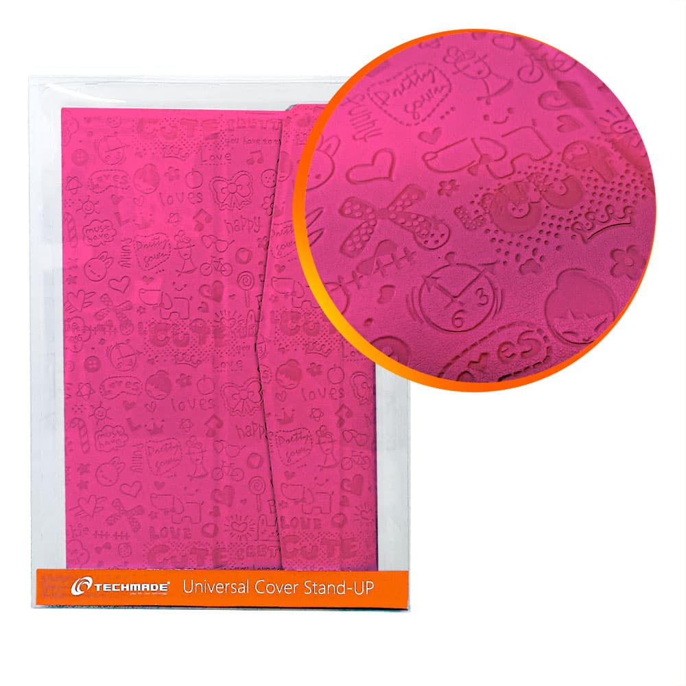 Techmade Custodia per Tablet 7" Rigida con Stand UP-Rosa TM-07XV-PK