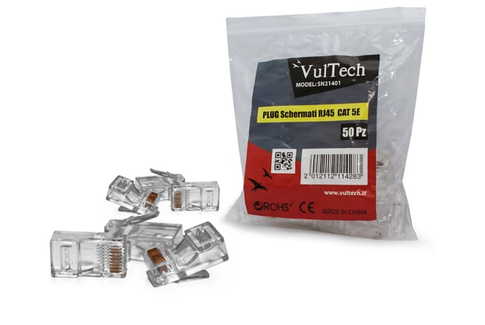 Vultech Plug Rete CAT 5 RJ45 8P Pacco da 50PZ SN21401