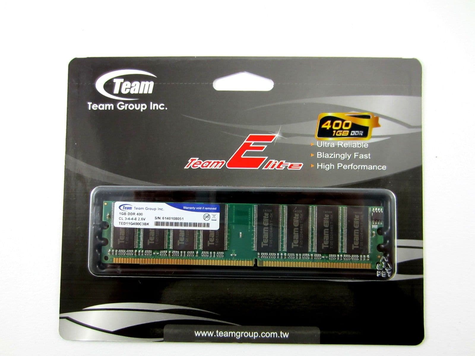 Team Group Elite RAM DDR 1GB 400MHZ PC-3200 TED11G400C301