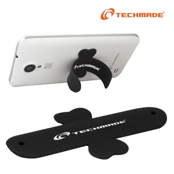 Techmade Stand per Smartphone in Silicone Nero 20x85x2 MM TM-T-01BK