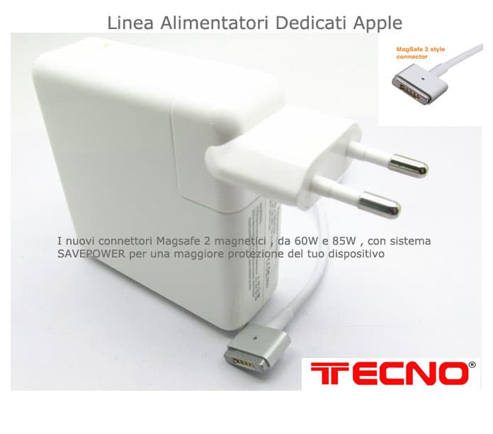 Tecno Alimentatore Compatibile per Apple Magsafe 2 85W 18,5V 4,6A TC-7025