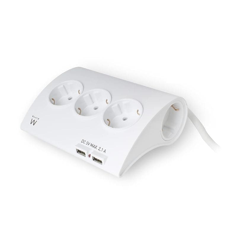 Ewent Multipresa da Scrivania 5PRESE Schuko + 2 Porte USB EW3935