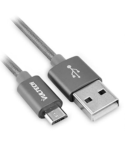 Vultech SM-N31G 1m USB A Micro-USB B Male Male Grey, Silver USB Cable - USB Cables (1 m, USB A, Micro-USB B, 2.0, 480 Mbit/s, Grey, Silver)