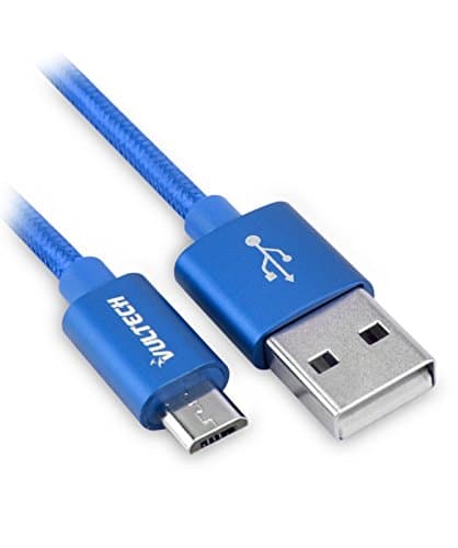Vultech SM-N31BL 1m USB A Micro-USB B Male Male Blue, Silver USB Cable - USB Cables (1 m, USB A, Micro-USB B, 2.0, 480 Mbit/s, Blue, Silver)