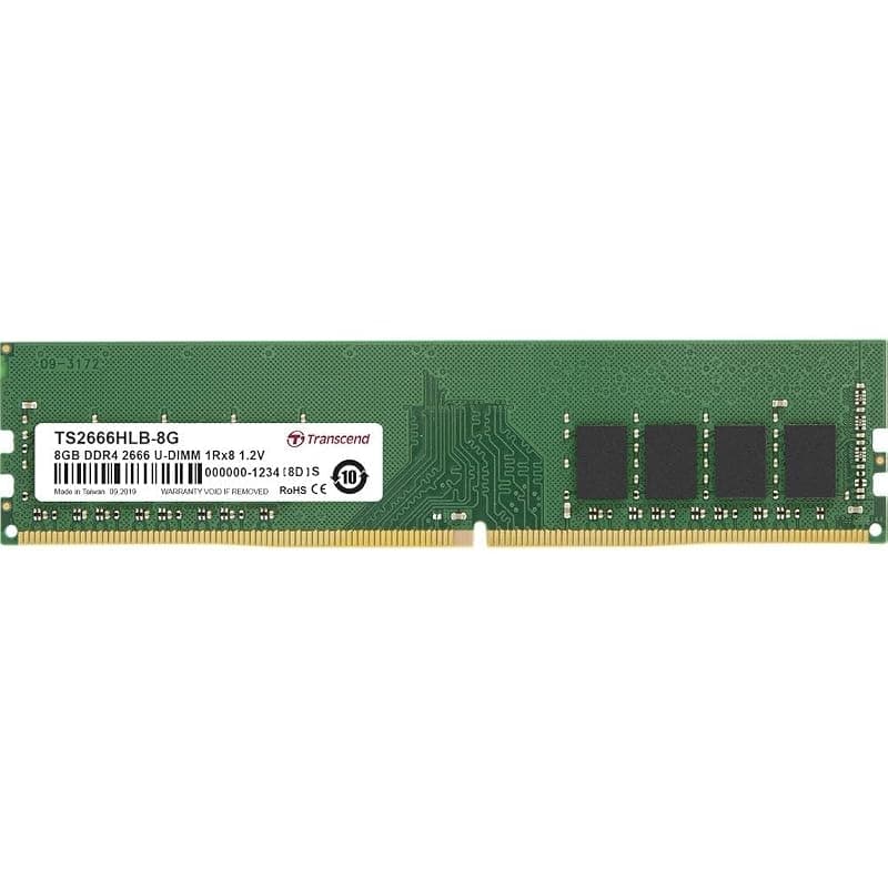 Transcend TS2666HLB-8G, Modulo di Memoria 8GB DDR4 2666 Mhz U-DIMM 1Rx8