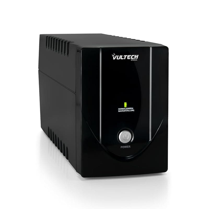 VulTech UPS1200VA-LITE Gruppo di continuità UPS Serie Lite 1200VA 600Watt, 2x Bipasso 10-16A/Schuko + 1x IEC13, Funzione Overload, Protezione da Blackout, sbalzi di tensione per