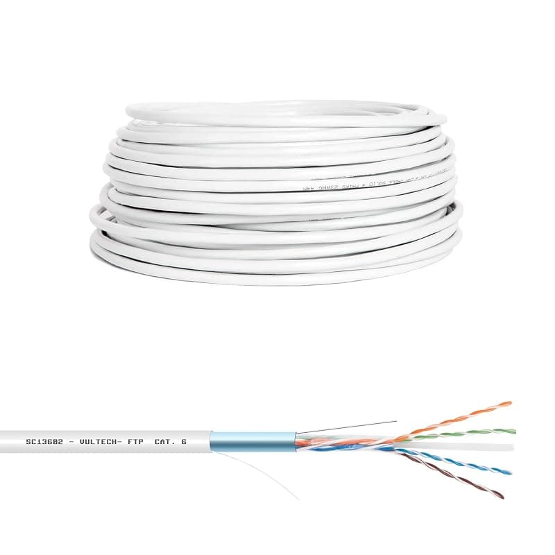 VulTech SC13602-50 Matassa LAN Categoria 6 FTP 50 Metri 23AWG Bobina di Rete Ethernet 50m Cat6