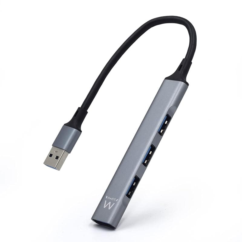 Ewent EW1144 Hub USB A, Hub 4 porte Ultra Slim Data, Hub con 3 porte USB A 2.0, 1 porta USB A 3.2, Hub Slim tipo A per Macbook Pro/Air, Laptop, PS5/PS4 e sistemi Mac OS, Windows