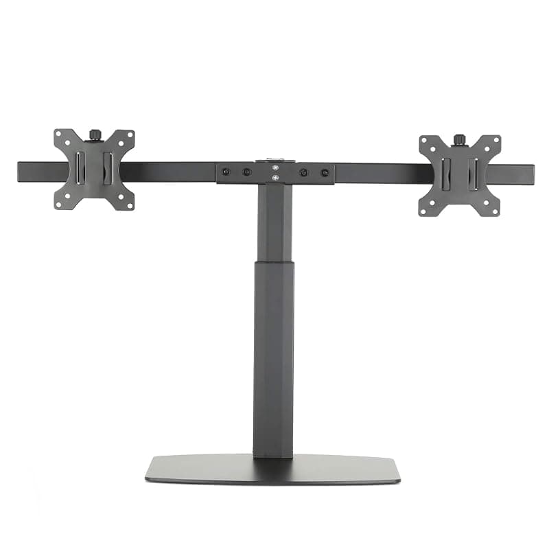 Ewent EW1538 Supporto monitor con molla a gas a doppio braccio per 2 monitor fino a 27" pollici con base - Supporto per 2 schermi PC TV LED LCD - Girevole, inclinare e ruotare