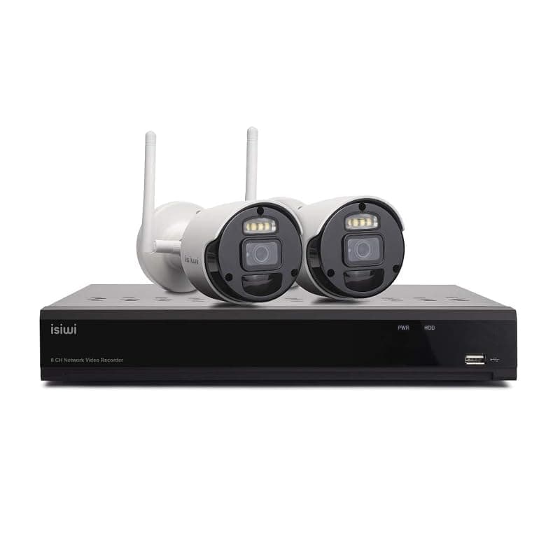 Isiwi Kit Wireless CONNECT2 NVR 8 + 2 Telecamere IP 2MP 1080P con Funzione PIR ISW-K1N8BF2MP-2