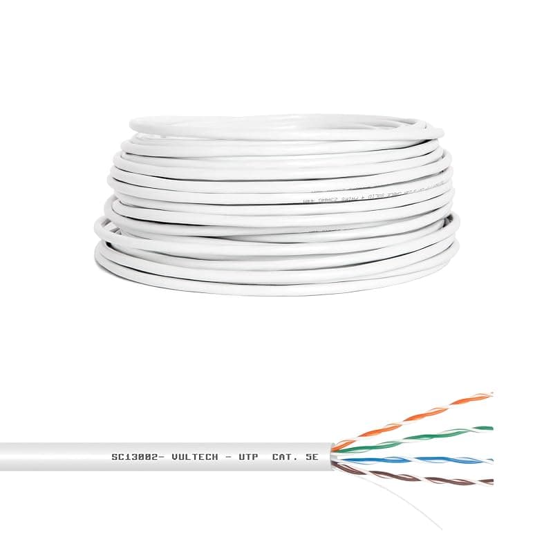 VulTech SC13002-50 Bobina Matassa Lan Categoria 5e UTP 50 Metri 24AWG Ethernet cavo rete impianti alta velocità 1Gbps 50m Cat5e, 100 Ohm, 100Mhz, 10/100/1000 Mbps