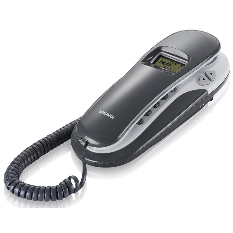 Brondi Telefono Fisso Kenobycid con LCD Grigio/Bianco