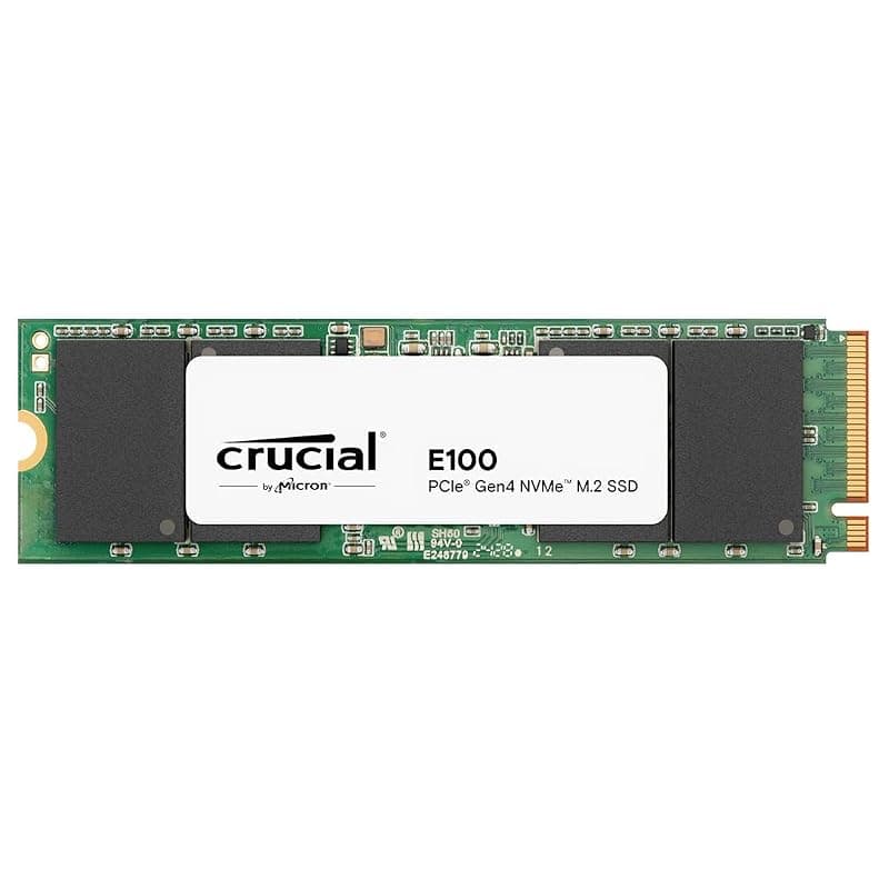 Crucial E100 480GB PCIe Gen4 NVMe M.2 SSD Interno, Fino a 4.700 MB/s, Compatibile con Notebook e PC Desktop - CT480E100SSD8