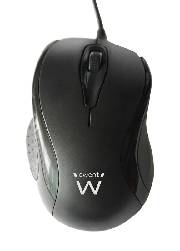 Ewent Mouse Ottico USB, 1000 Dpi, Cavo 145 Cm, Nero, (EW3152)