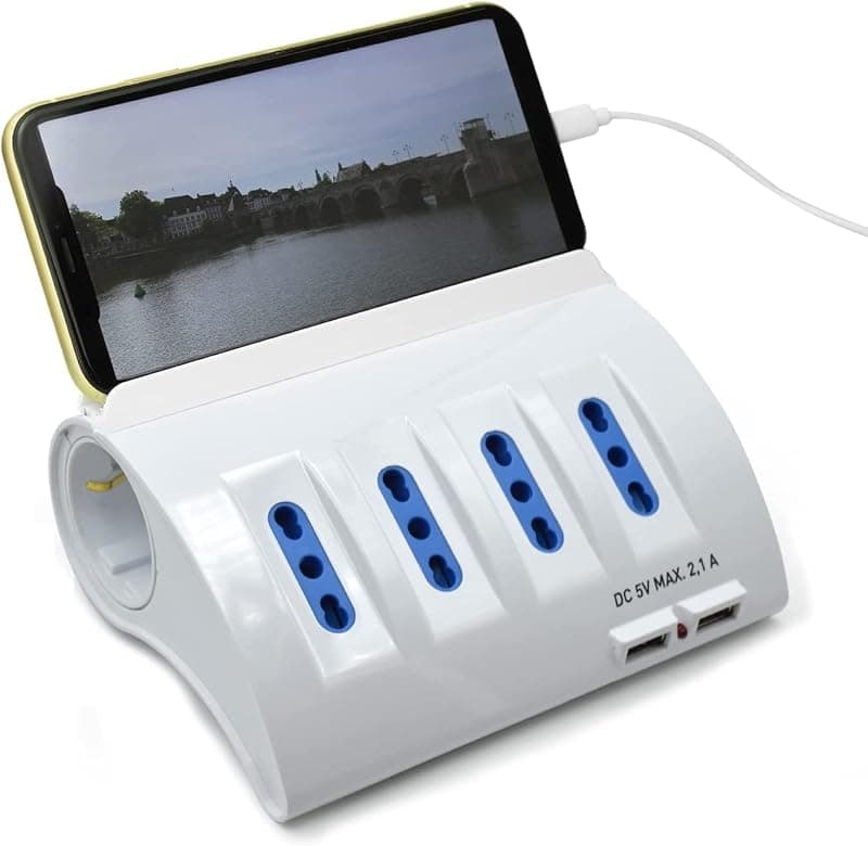 Ewent Multipresa da Scrivania 4 Prese ITA 2 ITA/Schuko - 2 USB EW3934