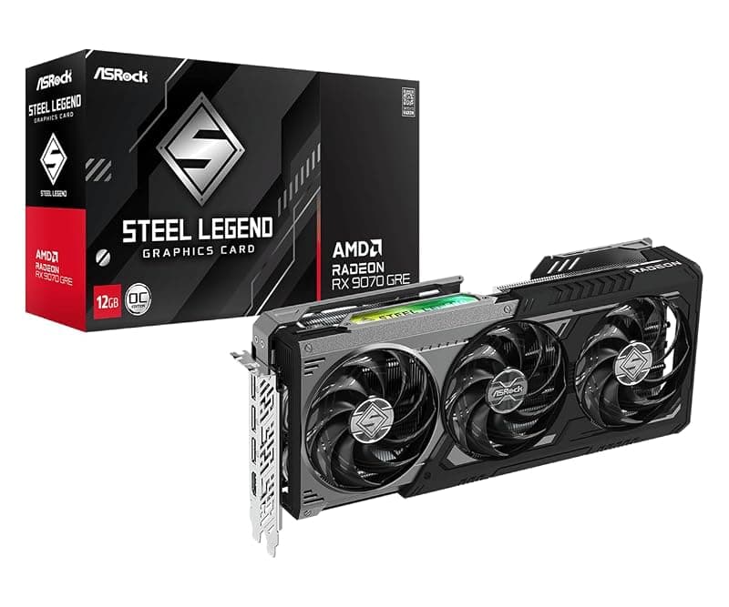 ASRock RX9070GRE SLD 12GO, Radeon RX 9070 GRE, 12 GB, GDDR6, 192 Bit, 7680 x 4320 Pixel, PCI Express x16 5.0