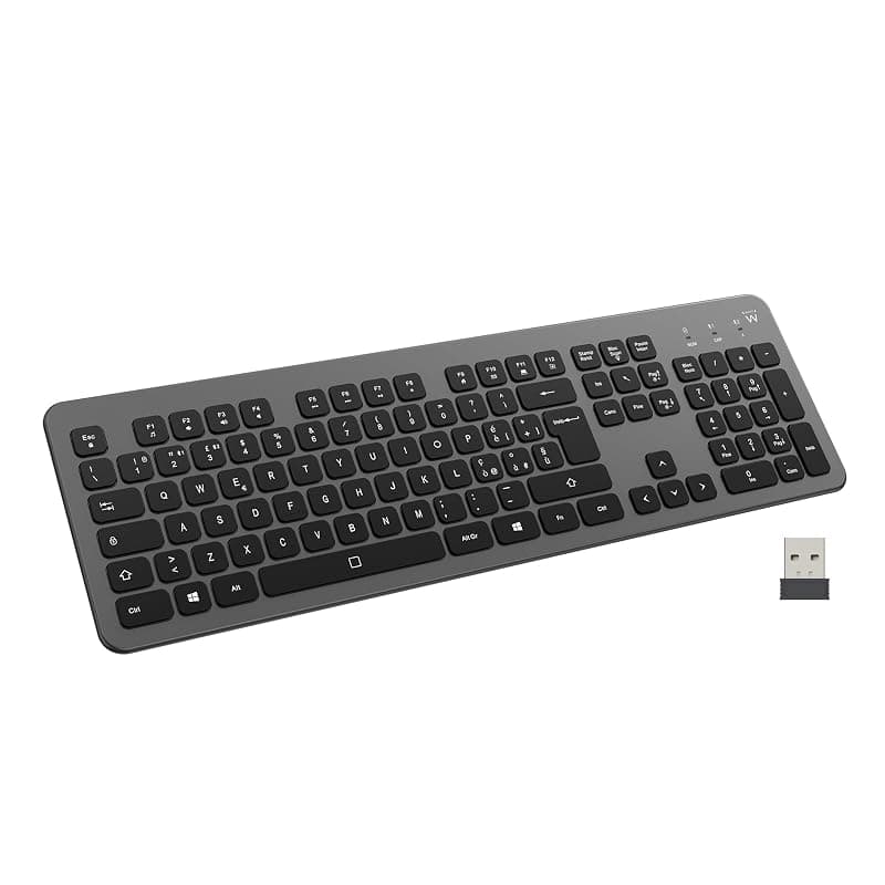 Ewent Tastiera Wireless Retroilluminata EW3295, Layout Italiano, Full Size